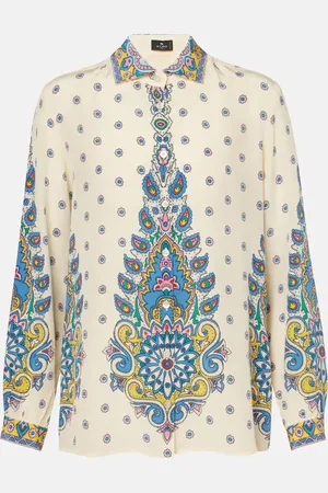 Etro Camisa de seda estampada