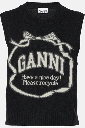 Ganni Chaleco de mezcla de lana en intarsia