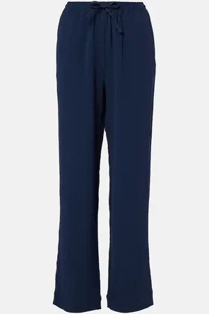 ASCENO Pantalones rectos Aurelia de crepé
