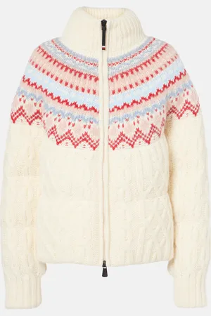 Moncler Chaqueta de plumas de mezcla de lana en jacquard