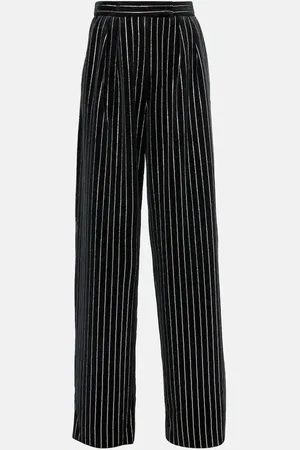 ALEX PERRY Pantalones rectos de terciopelo adornados