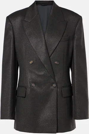 Brunello Cucinelli Blazer cruzado de mezcla de lana