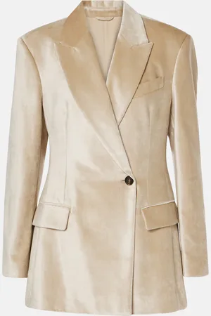 Brunello Cucinelli Blazer de terciopelo de mezcla de algodón