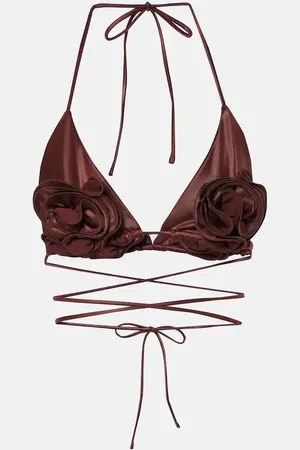 MAGDA BUTRYM Top de bikini con aplique floral