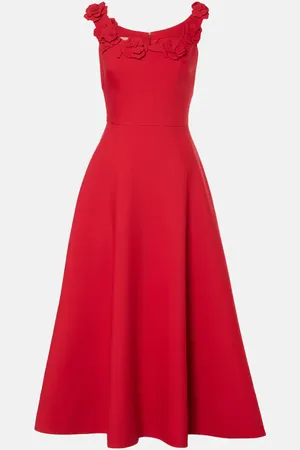 VALENTINO Vestido midi de Crepe Couture floral