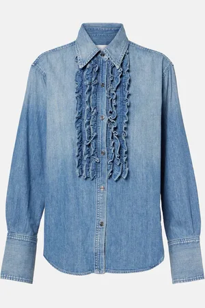 Citizens of Humanity Camisa de denim con volantes