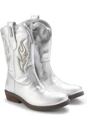 MONNALISA Botas cowboy de piel metalizada