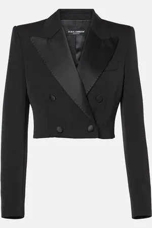 Dolce & Gabbana Chaqueta de esmoquin en mezcla de algodón cropped