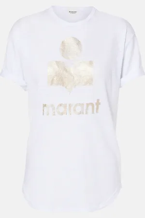 Marant Etoile Camiseta Koldi de lino con logo