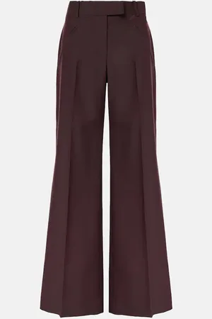 Alexander McQueen Pantalones anchos de lana y mohair