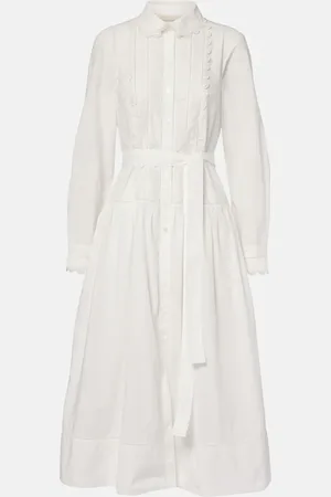 ULLA JOHNSON Vestido camisero midi de algodón