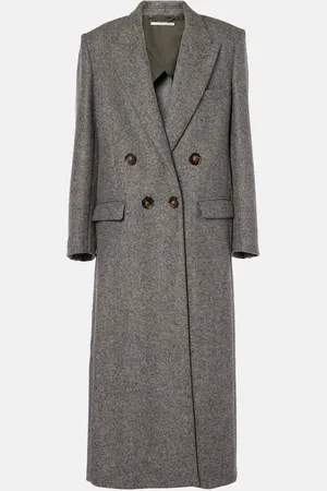 Stella McCartney Abrigo cruzado de mezcla de lana