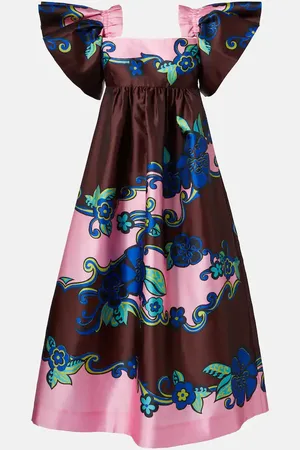 ALÉMAIS Alémais Vestido largo de satén floral