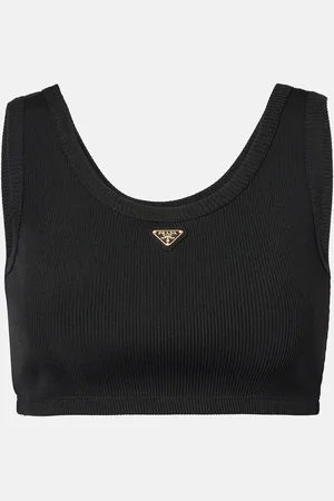 Prada Crop top acanalado de jersey