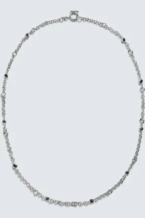 SPINELLI KILCOLLIN Collar Gravity Estrella de plata de ley bañada en oro blanco de 18 ct con diamantes