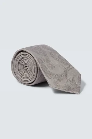 Brunello Cucinelli Corbata de seda con paisley