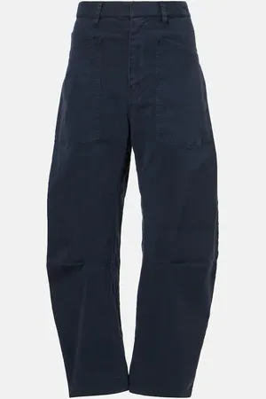 NILI LOTAN Pantalones barrel Shon de sarga de algodón