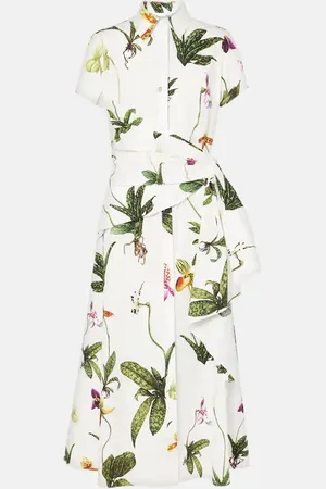 Oscar de la Renta Vestido Orchid de popelín de algodón