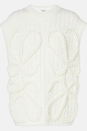 Loewe Chaleco de lana trenzado con anagrama