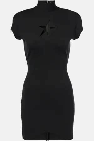 MUGLER Vestido corto Black Star con abertura