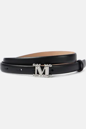Max Mara Cinturón de piel con logo