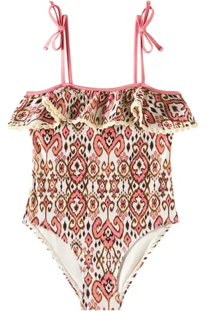 ZIMMERMANN Bañador Wylie con volantes estampado