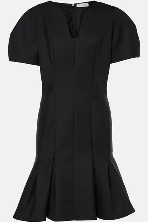 Nina Ricci Vestido midi en gabardina de lana