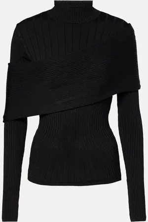 MUGLER Top de punto acanalado
