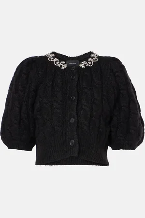 Simone Rocha Cárdigan cropped de lana bordado