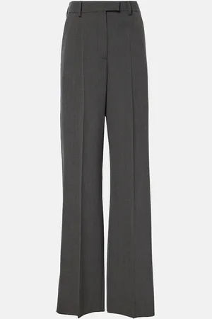 VALENTINO Pantalones rectos de lana de tiro alto