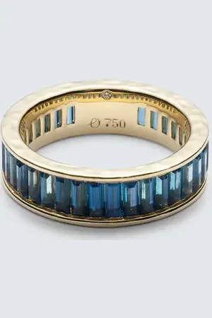 Octavia Elizabeth Anillo Eternity de oro de 18 ct con topacios y diamante