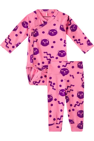 Mini Rodini Bebé - set Squiggly Cats de body y leggings