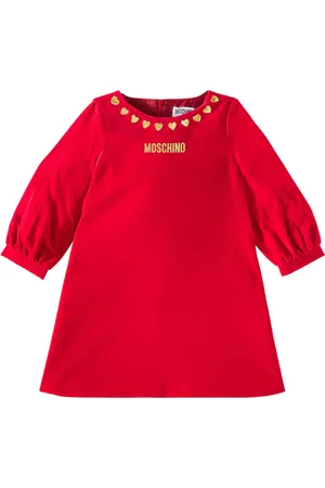 Moschino Vestido de algodón estampado con logo