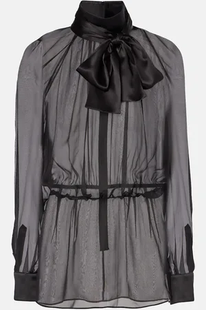 Dolce & Gabbana Blusa de chifón de seda con lazo