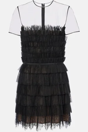 Costarellos Vestido Hayla de tul y encaje chantilly