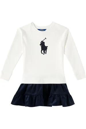 Ralph Lauren Vestido de jersey y pana con logo
