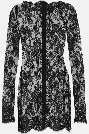 Saint Laurent Vestido corto de encaje