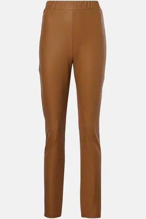 Max Mara Pantalones slim Rodano de piel sintética