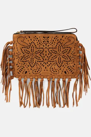 Isabel Marant Clutch de ante con flecos