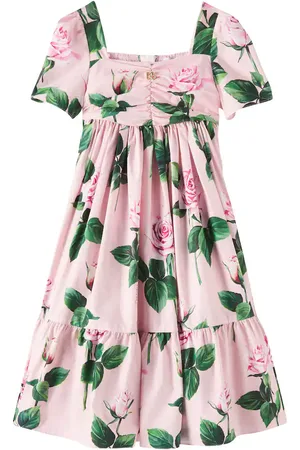 Dolce & Gabbana Vestido de popelín de algodón floral