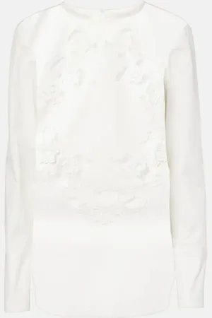 Oscar de la Renta Blusa de algodón bordada