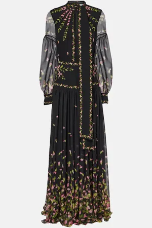 Erdem Vestido de fiesta de gasa de seda floral