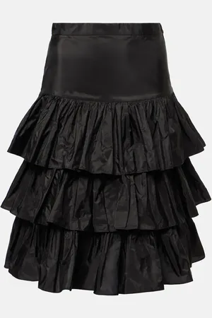 VALENTINO Falda midi de tafetán de seda