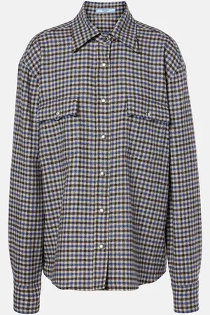 Prada Camisa de lana a cuadros