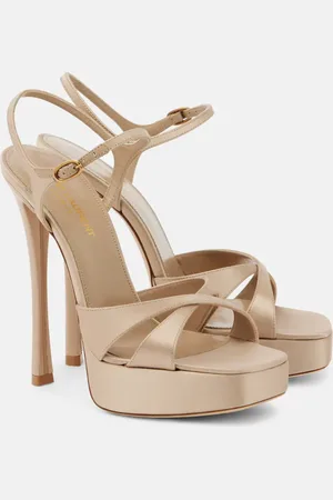 Saint Laurent Sandalias con plataforma Debbie 110 de crepé satén