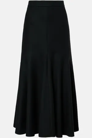 Patou Falda peplum midi de mezcla de lana