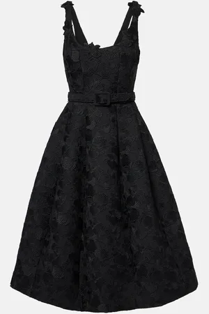 Oscar de la Renta Vestido midi Orchid de guipur floral