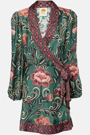 Farm Rio Vestido envolvente Arabesque floral