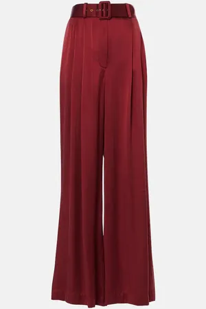 ZIMMERMANN Pantalones anchos plisados de seda