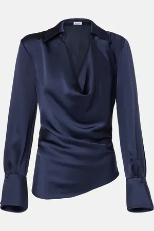 Simkhai Blusa drapeada Symone de satén